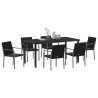 Ensemble de salle à manger pour jardin 7 pcs Noir et gris 563615563615