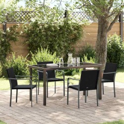 Ensemble de salle à manger pour jardin 5 pcs Noir et gris 563616563616