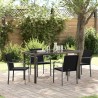 Ensemble de salle à manger pour jardin 5 pcs Noir et gris 563616563616