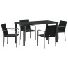 Ensemble de salle à manger pour jardin 5 pcs Noir et gris 563616563616