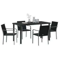 Ensemble de salle à manger pour jardin 5 pcs Noir et gris 563616563616
