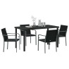 Ensemble de salle à manger pour jardin 5 pcs Noir et gris 563616563616