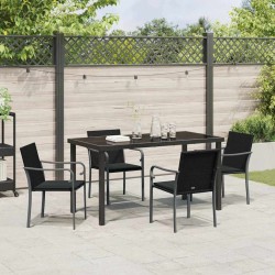 Ensemble de salle à manger pour jardin 5 pcs Noir et gris 563616563616