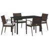 Ensemble de salle à manger pour jardin 5 pcs Marron et Noir 563617563617