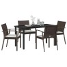 Ensemble de salle à manger pour jardin 5 pcs Marron et Noir 563617563617