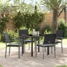Ensemble de salle à manger pour jardin 5 pcs Noir et Gris Clair 563618563618