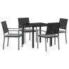 Ensemble de salle à manger pour jardin 5 pcs Noir et Gris Clair 563618563618