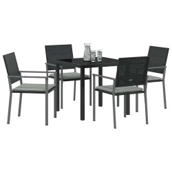 Ensemble de salle à manger pour jardin 5 pcs Noir et Gris Clair 563618563618