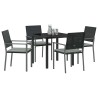 Ensemble de salle à manger pour jardin 5 pcs Noir et Gris Clair 563618563618