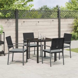 Ensemble de salle à manger pour jardin 5 pcs Noir et Gris Clair 563618563618