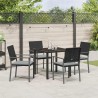 Ensemble de salle à manger pour jardin 5 pcs Noir et Gris Clair 563618563618