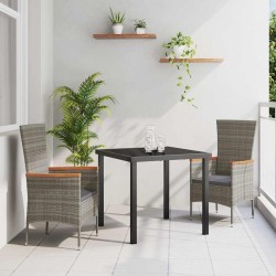 Ensemble de salle à manger pour jardin avec coussin 3 pcs Gris 563619563619