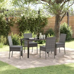 Ensemble de salle à manger pour jardin 5 pcs Gris 563620563620