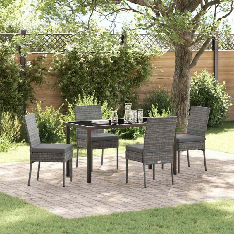 Ensemble de salle à manger pour jardin 5 pcs Gris 563620563620