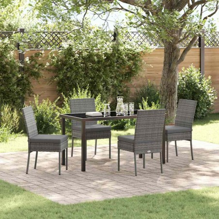 Ensemble de salle à manger pour jardin 5 pcs Gris 563620563620