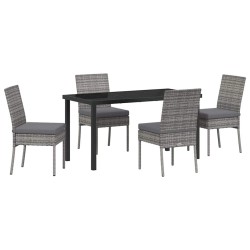 Ensemble de salle à manger pour jardin 5 pcs Gris 563620563620
