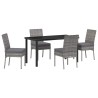 Ensemble de salle à manger pour jardin 5 pcs Gris 563620563620