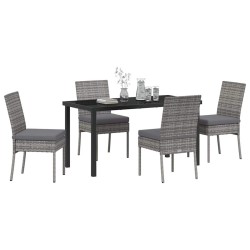 Ensemble de salle à manger pour jardin 5 pcs Gris 563620563620