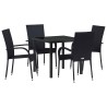 Ensemble de salle à manger pour jardin 5 pcs Noir 563621563621