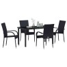 Ensemble de salle à manger pour jardin 5 pcs Noir 563622563622