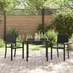 Ensemble de salle à manger pour jardin 3 pcs Noir 563623563623