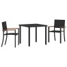 Ensemble de salle à manger pour jardin 3 pcs Noir 563623563623