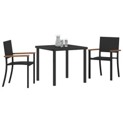 Ensemble de salle à manger pour jardin 3 pcs Noir 563623563623