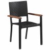 Ensemble de salle à manger pour jardin 3 pcs Noir 563623563623