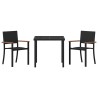 Ensemble de salle à manger pour jardin 3 pcs Noir 563623563623