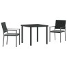 Ensemble de salle à manger pour jardin 3 pcs Noir et Gris Clair 563626563626