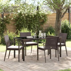 Ensemble de salle à manger pour jardin 5 pcs Marron et Noir 563627563627