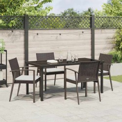 Ensemble de salle à manger pour jardin 5 pcs Marron et Noir 563627563627