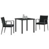 Ensemble de salle à manger pour jardin 3 pcs Noir et gris 563628563628
