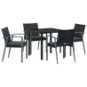 Ensemble de salle à manger pour jardin 5 pcs Noir et gris 563629563629