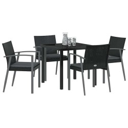 Ensemble de salle à manger pour jardin 5 pcs Noir et gris 563629563629