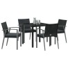 Ensemble de salle à manger pour jardin 5 pcs Noir et gris 563629563629