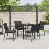 Ensemble de salle à manger pour jardin 5 pcs Noir et gris 563629563629