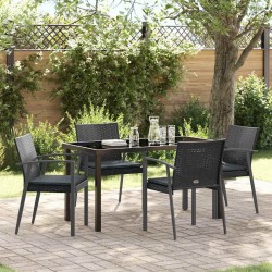 Ensemble de salle à manger pour jardin 5 pcs Noir et gris 563630563630