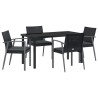 Ensemble de salle à manger pour jardin 5 pcs Noir et gris 563630563630