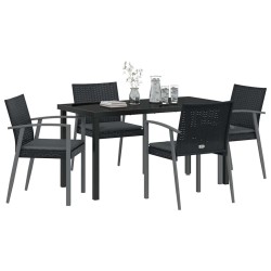 Ensemble de salle à manger pour jardin 5 pcs Noir et gris 563630563630