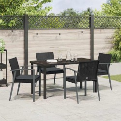 Ensemble de salle à manger pour jardin 5 pcs Noir et gris 563630563630