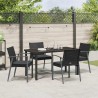 Ensemble de salle à manger pour jardin 5 pcs Noir et gris 563630563630