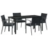 Ensemble de salle à manger pour jardin 5 pcs Noir et gris 563631563631
