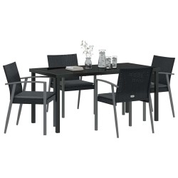 Ensemble de salle à manger pour jardin 5 pcs Noir et gris 563631563631