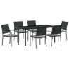 Ensemble de salle à manger pour jardin 7 pcs Noir et Gris Clair 563632563632