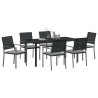 Ensemble de salle à manger pour jardin 7 pcs Noir et Gris Clair 563632563632
