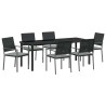 Ensemble de salle à manger pour jardin 7 pcs Noir et Gris Clair 563633563633
