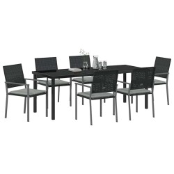 Ensemble de salle à manger pour jardin 7 pcs Noir et Gris Clair 563633563633