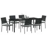 Ensemble de salle à manger pour jardin 7 pcs Noir et Gris Clair 563633563633