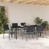 Ensemble de salle à manger pour jardin 7 pcs Noir et Gris Clair 563633563633